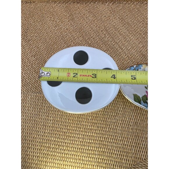 Baum Bros Porcelain Toothbrush Holder & Soap Dish Floral Design Bathroom Decor‎ - Picture 8 of 10